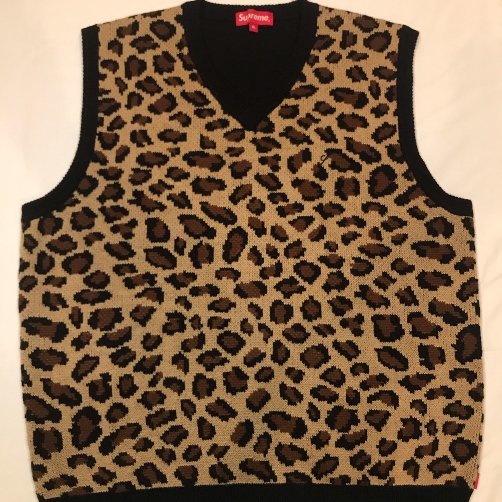 Supreme Leopard Print Vest V-neck VERY RARE